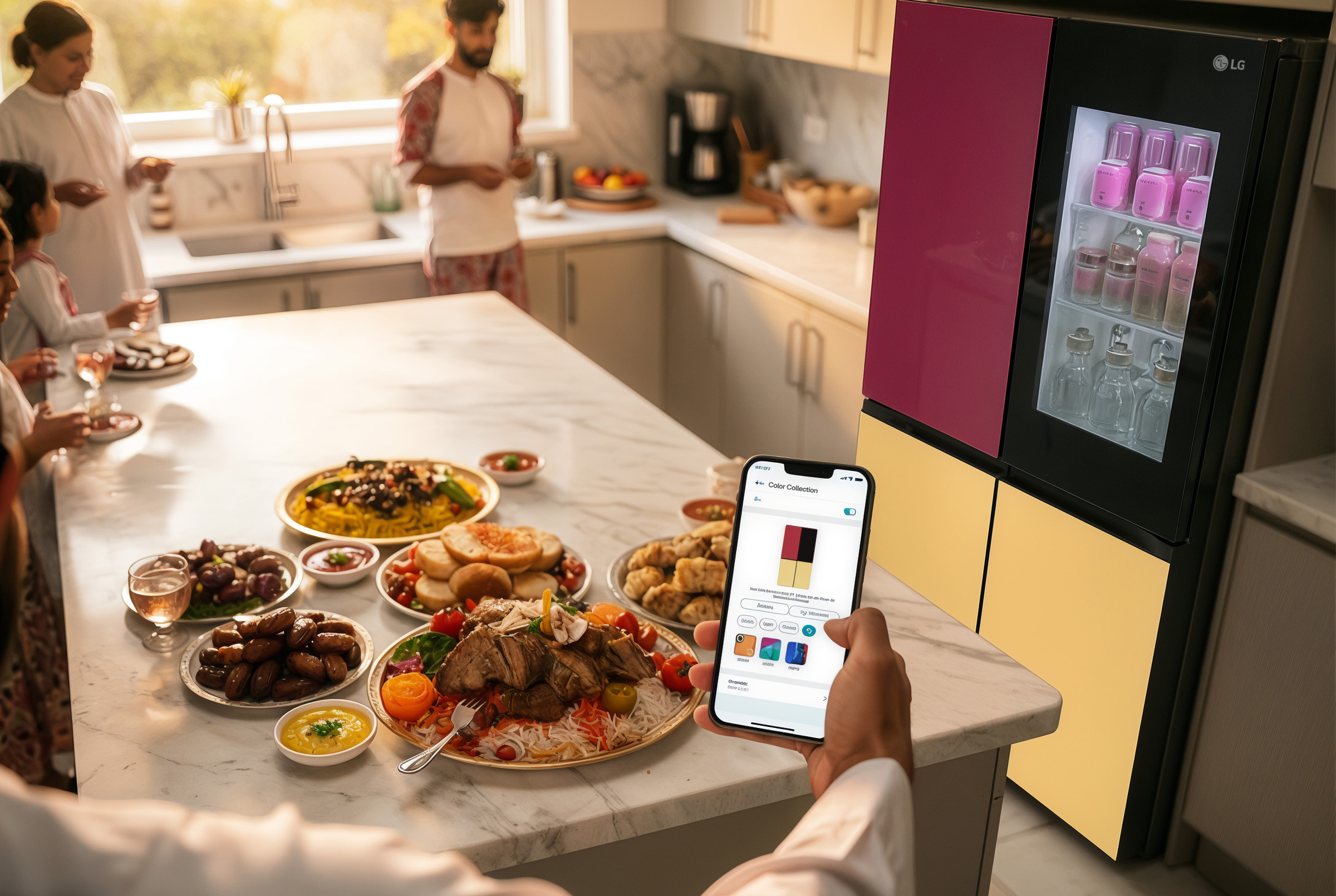 Utilizing smart alerts in the ThinQ app to ensure optimal temperature for preserving festive foods