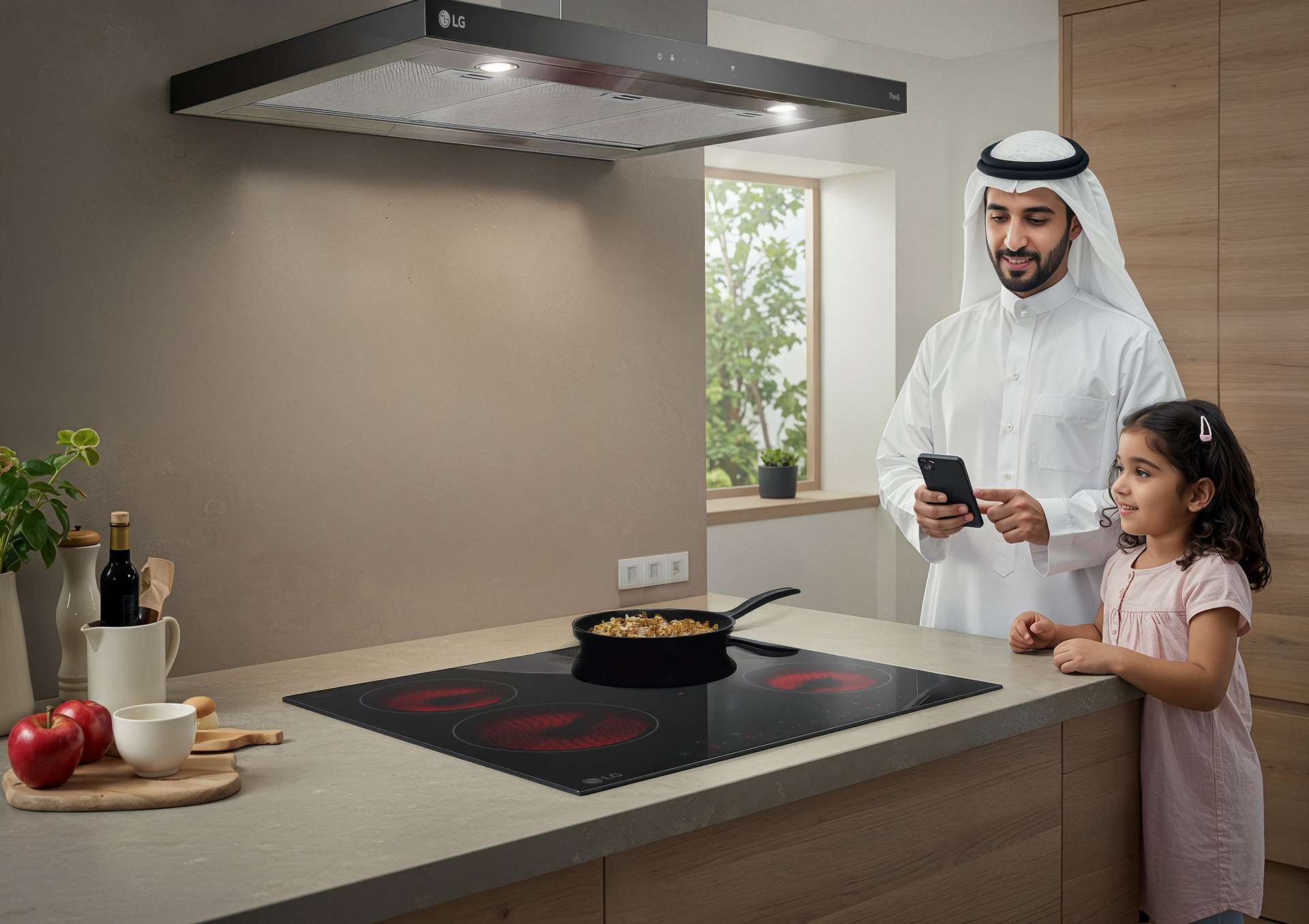  Using the LG ThinQ app to monitor your LG ThinQ hob remotely, ensuring safety and adjusting settings if needed.
