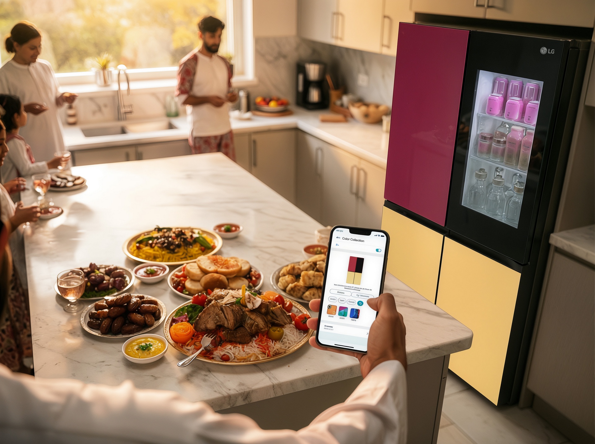 Utilizing smart alerts in the ThinQ app to ensure optimal temperature for preserving festive foods